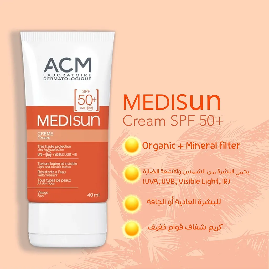 ACM Medisun SPF50  Invisible Face Sunscreen Cream For Sun Protection 40ml