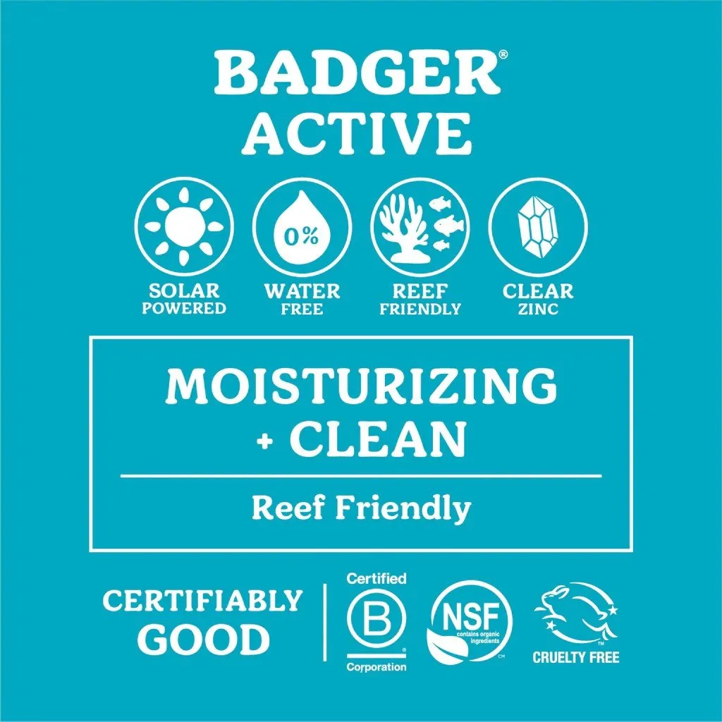 Badger SPF 30 Clear Zinc Sunscreen Cream Unscented 2.9 oz Cream