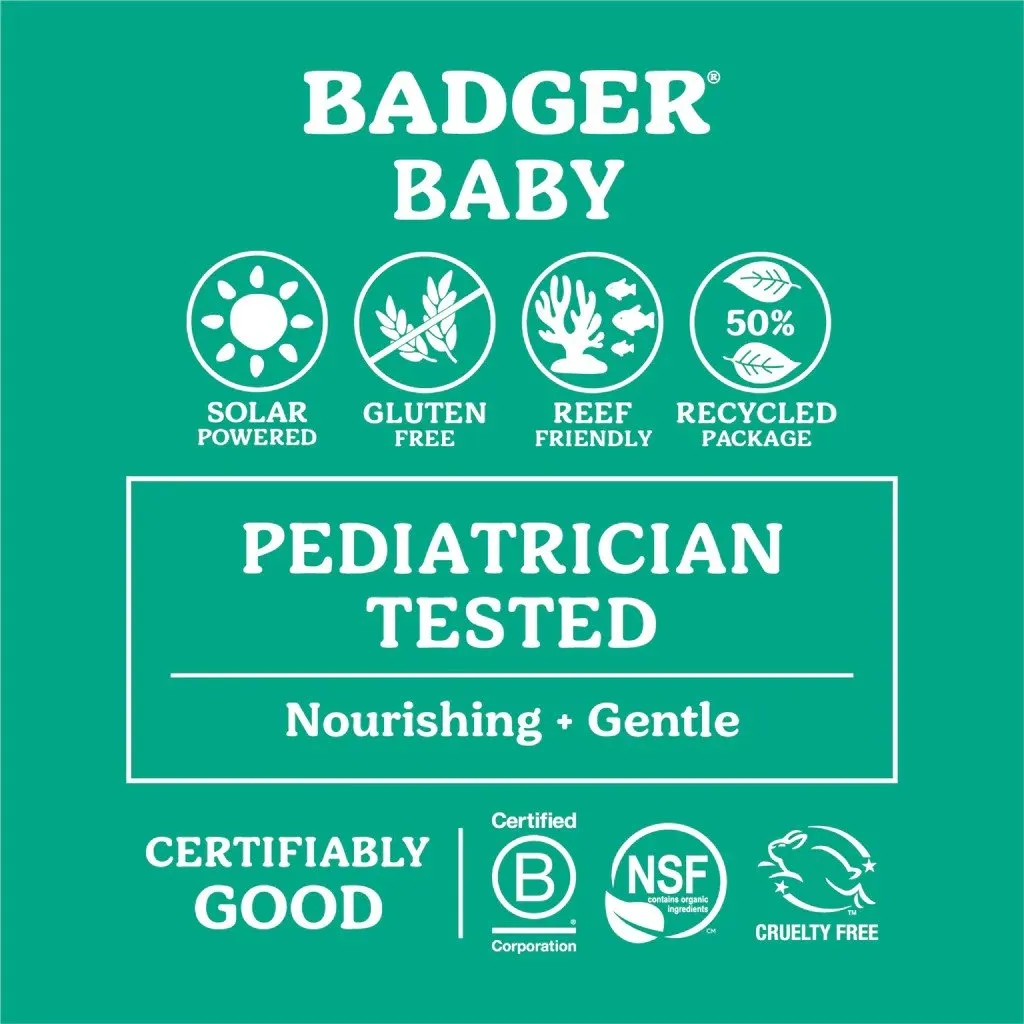 Badger SPF 40 Baby Clear Zinc Sunscreen 2.9 oz Cream