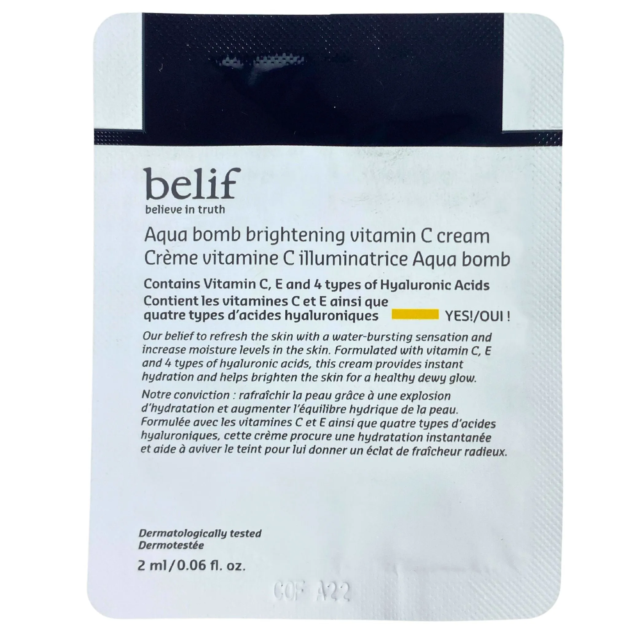 Belif Aqua Bomb Brightening Cream 2ml/0.06oz (100 Pcs Lot)