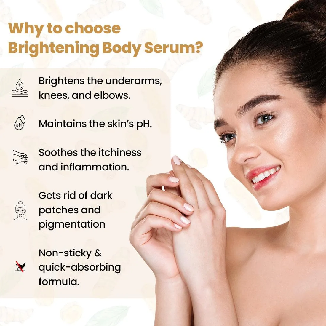 Turmeric Powder Infused Body Brightening Serum with Soothing Chamomile Extracts