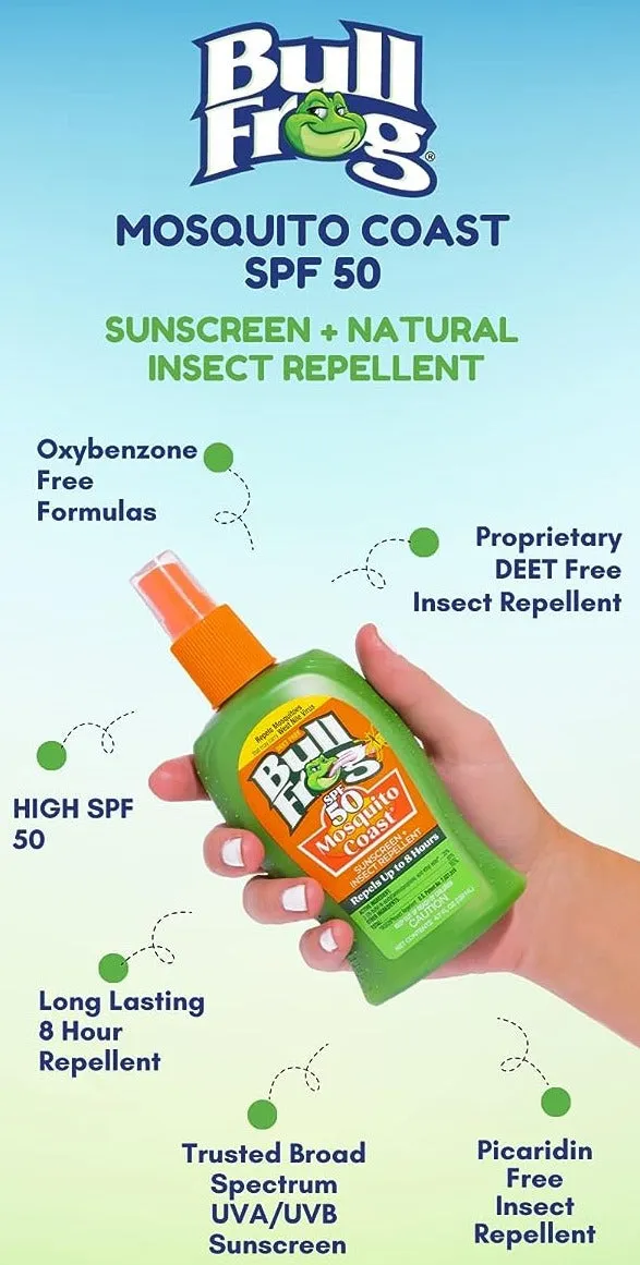 Bullfrog? Mosquito Coast Sunscreen and Insect Repellent Pump Spray