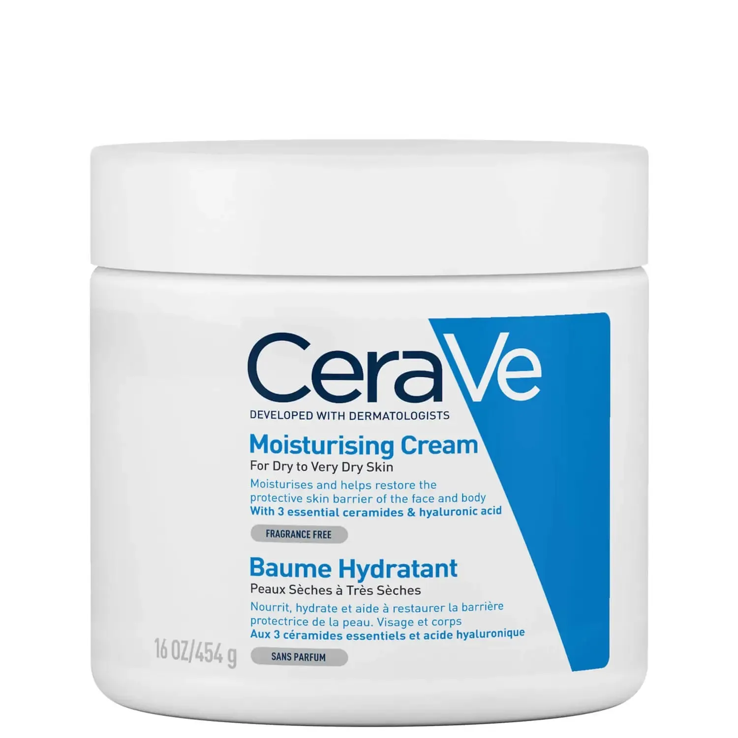 CeraVe Moisturising Cream Pot, for Dry to Very Dry Skin 454g