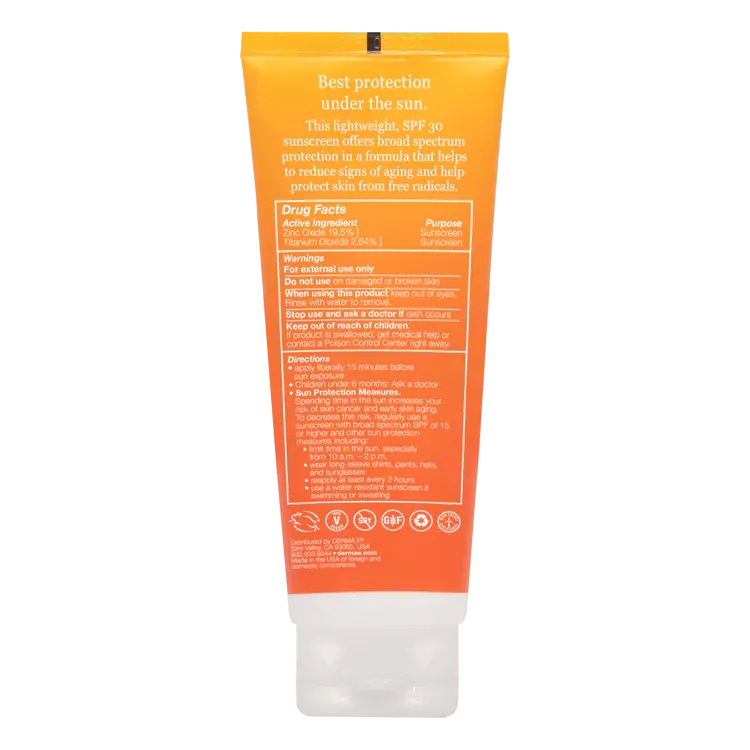 Derma E Sun Defense Clear Zinc Sunscreen SPF30 Body - Pre-Order