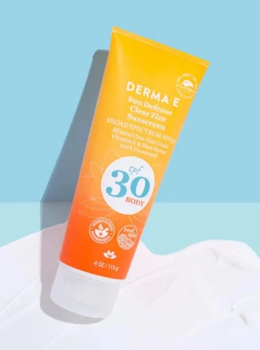 Derma E Sun Defense Clear Zinc Sunscreen SPF30 Body - Pre-Order