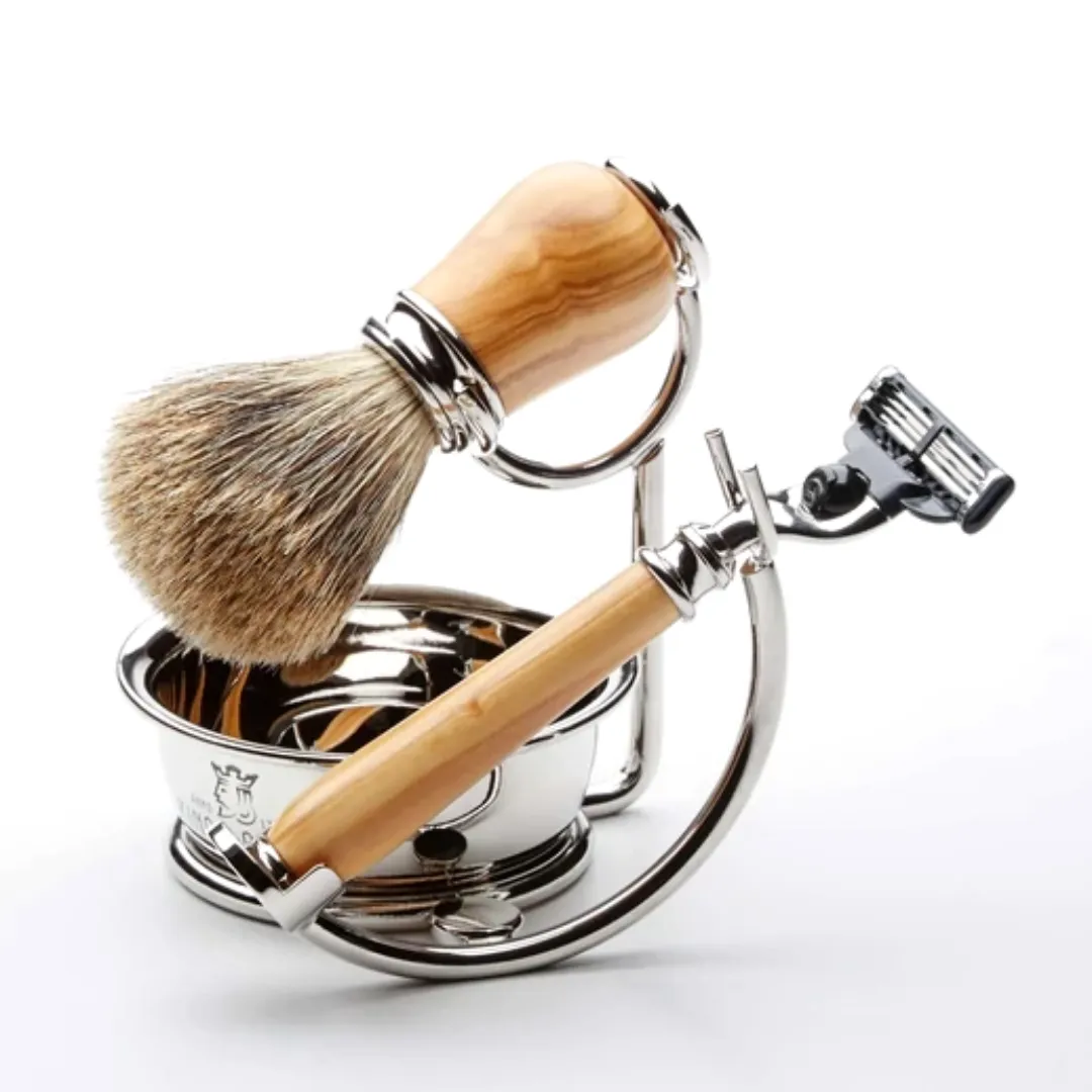 KING'S CROWN | Olive Wood Shaving Set