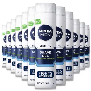 Nivea - For Men, Sensitive Shaving Gel, Protects Skin From Shave Irritation - 7 oz - 12 Pack