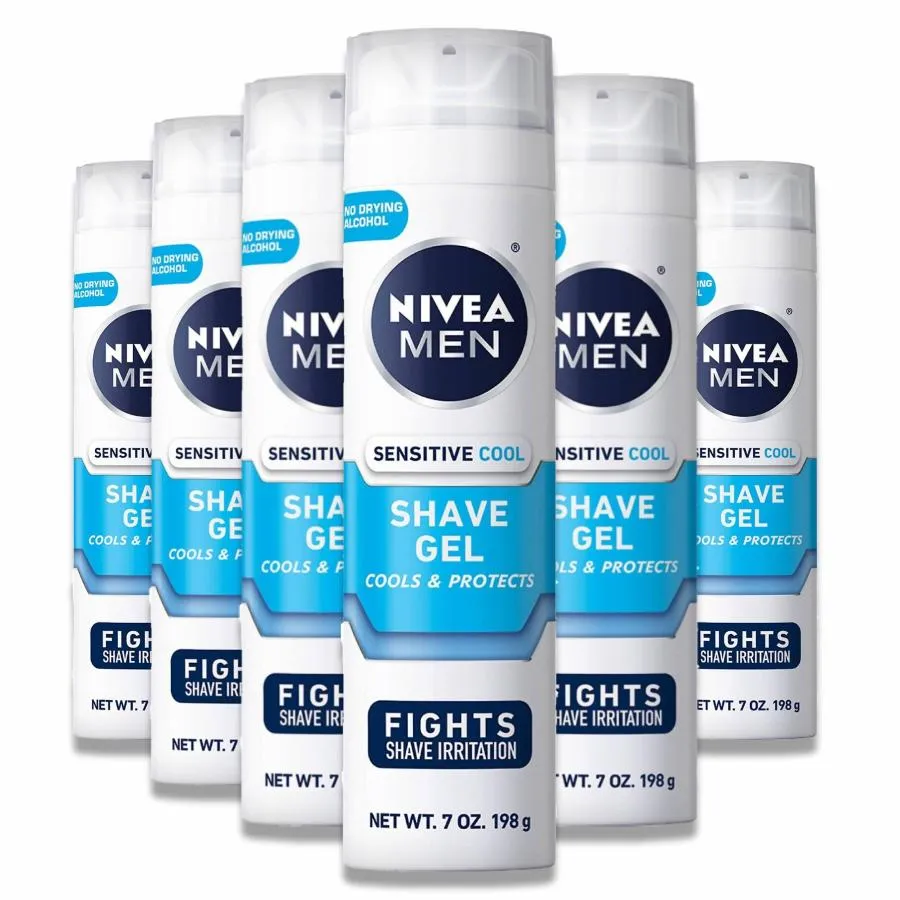 Nivea - Men Cooling Shaving Gel, Sensitive Skin - 7 Oz - 6 Pack