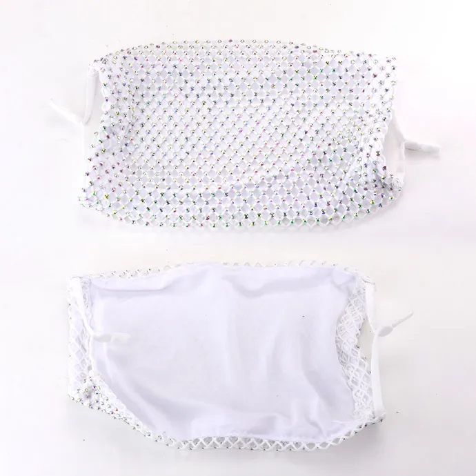 Rhinestone Mesh Face Mask