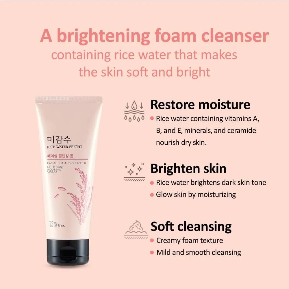 Rice Water Bright Facial Foaming Cleanser 300ml