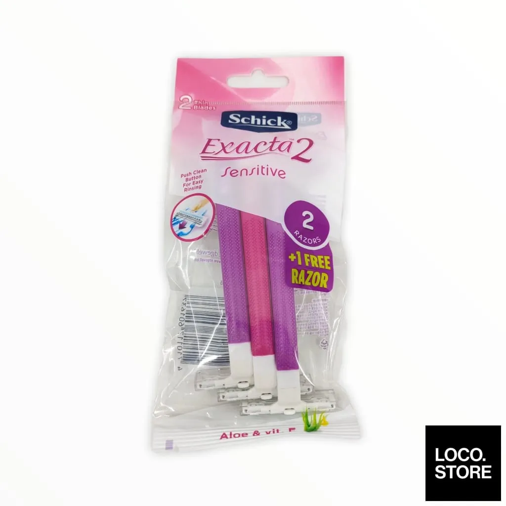 Schick Disposable Razor Exacta 2 Sensitive with Aloe Vera for Women 2 1