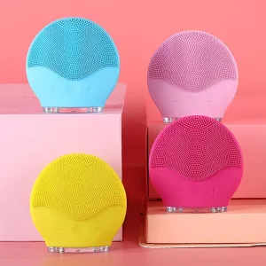 Silicone Ultrasonic Electric Facial Cleansing Massager Brush