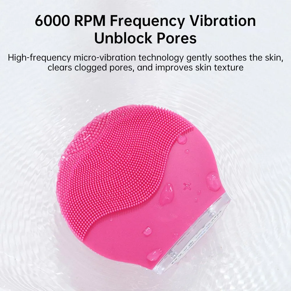 Silicone Ultrasonic Electric Facial Cleansing Massager Brush