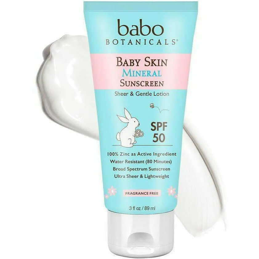 SPF 50 Baby Skin Min Sunscreen Lotion 3 fl oz By Babo Botanicals