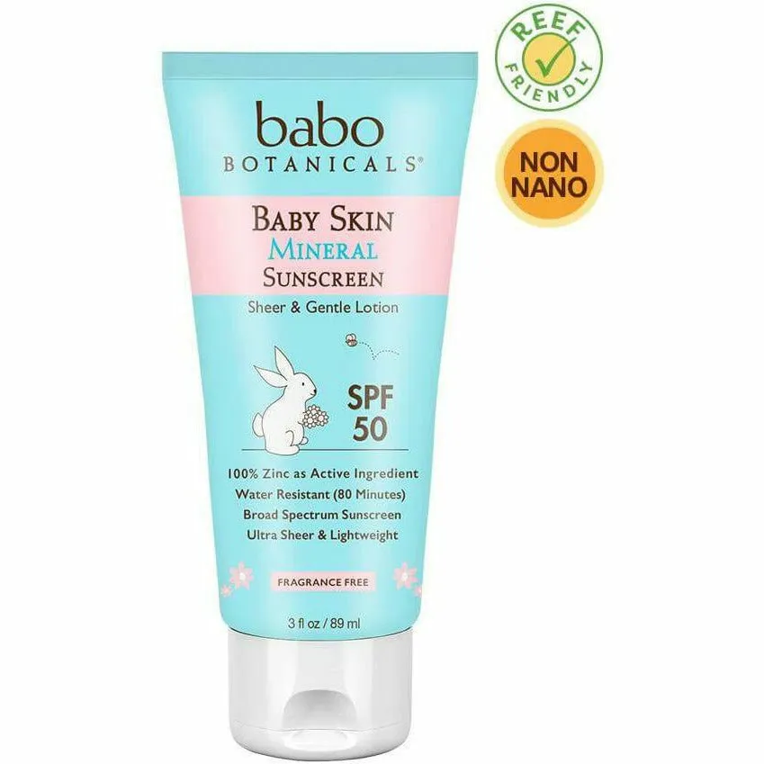 SPF 50 Baby Skin Min Sunscreen Lotion 3 fl oz By Babo Botanicals