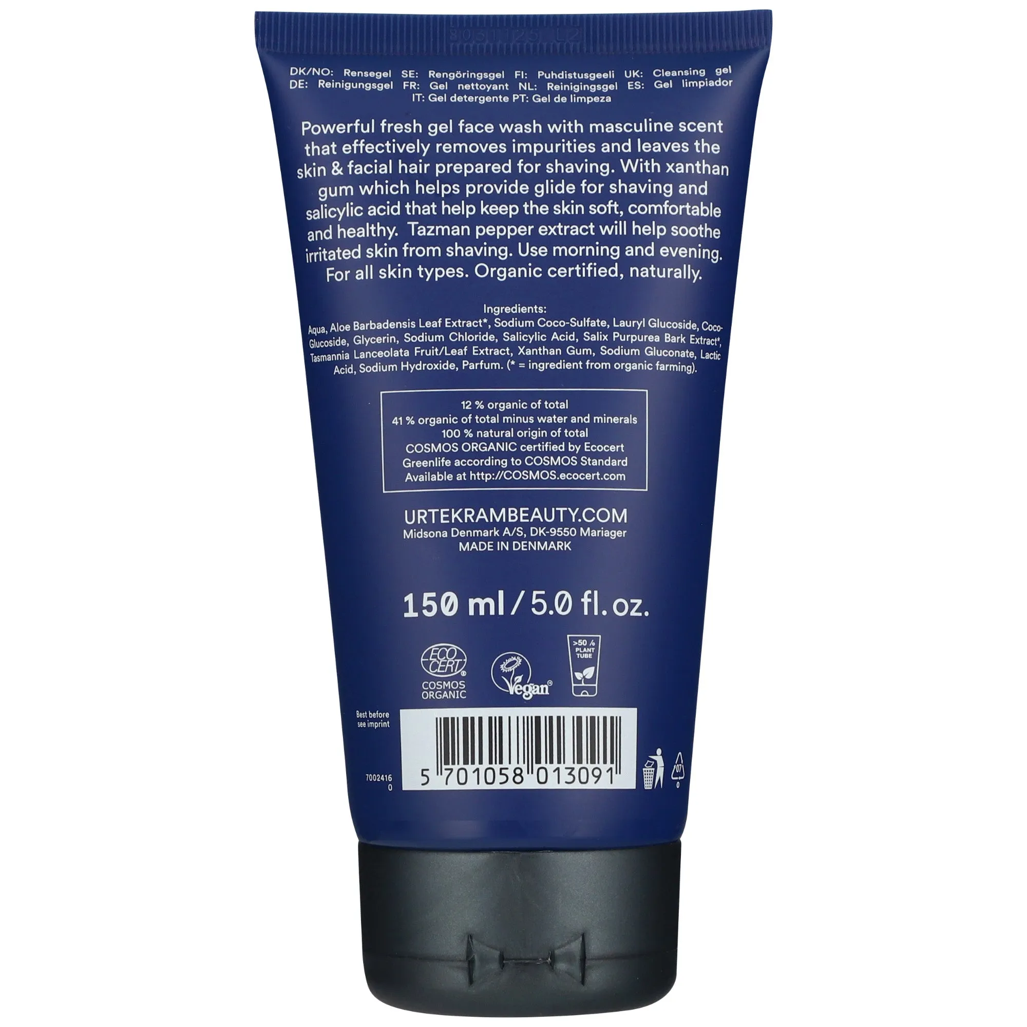 Urtekram Men's Face Wash Refreshing 150ml